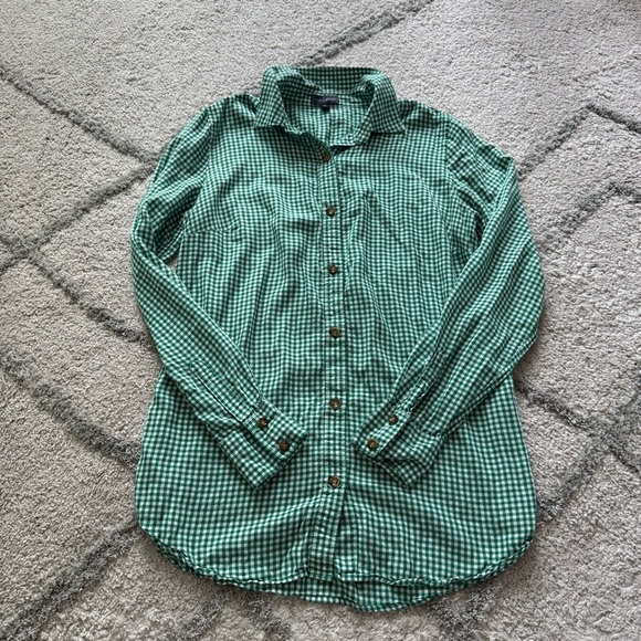 J Crew and The Limited button front checker gingham shirts blue white green XS - Picture 8 of 12